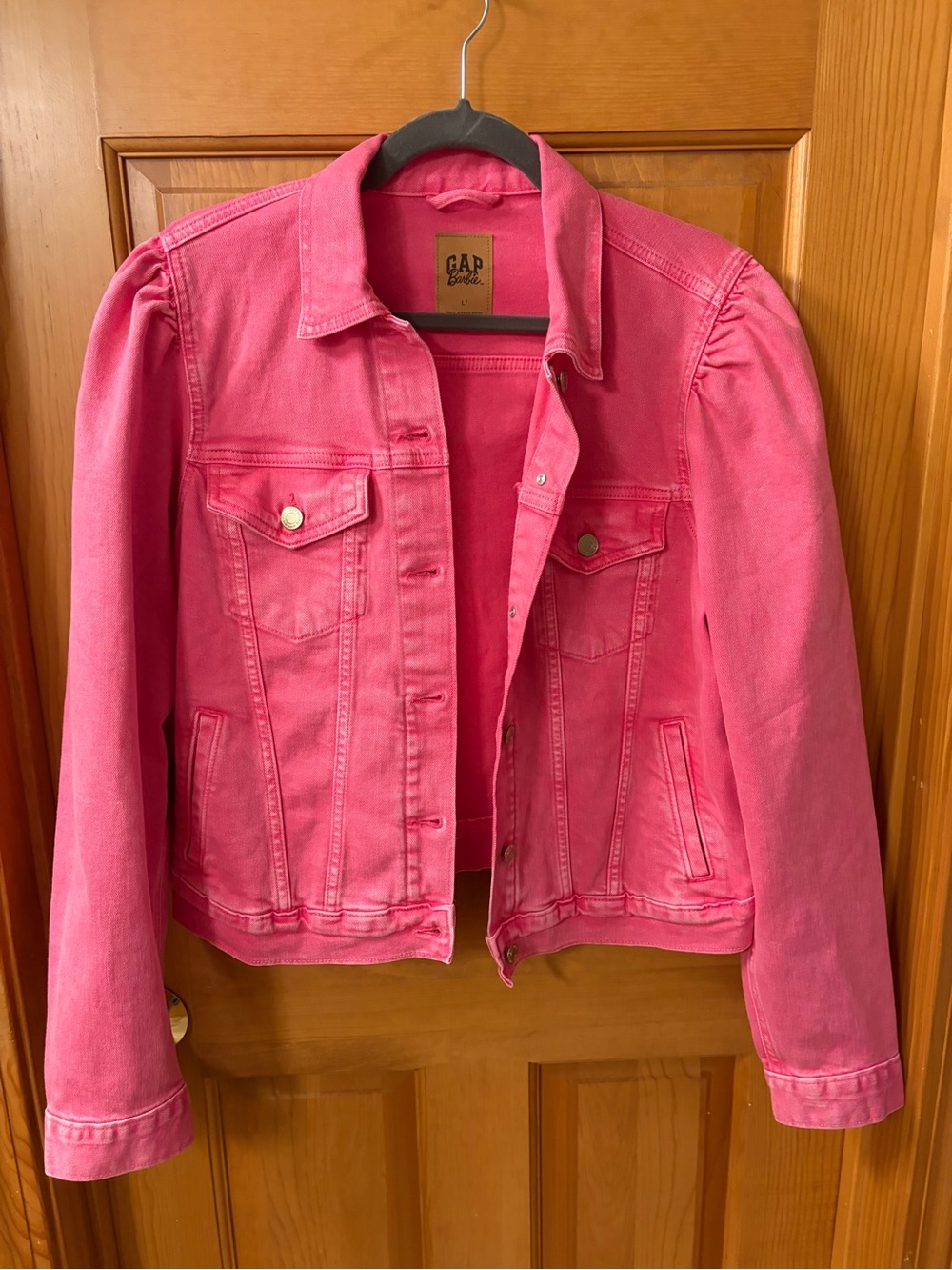 GAP x Barbie Puff Sleeve Jean Jacket L Tall